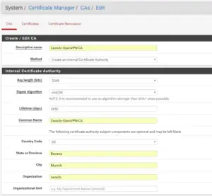 Configure OpenVPN for pfSense 2.4