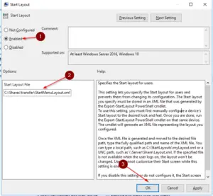 Edit the Start Layout