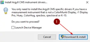 Argyll CMS Driver Installation
