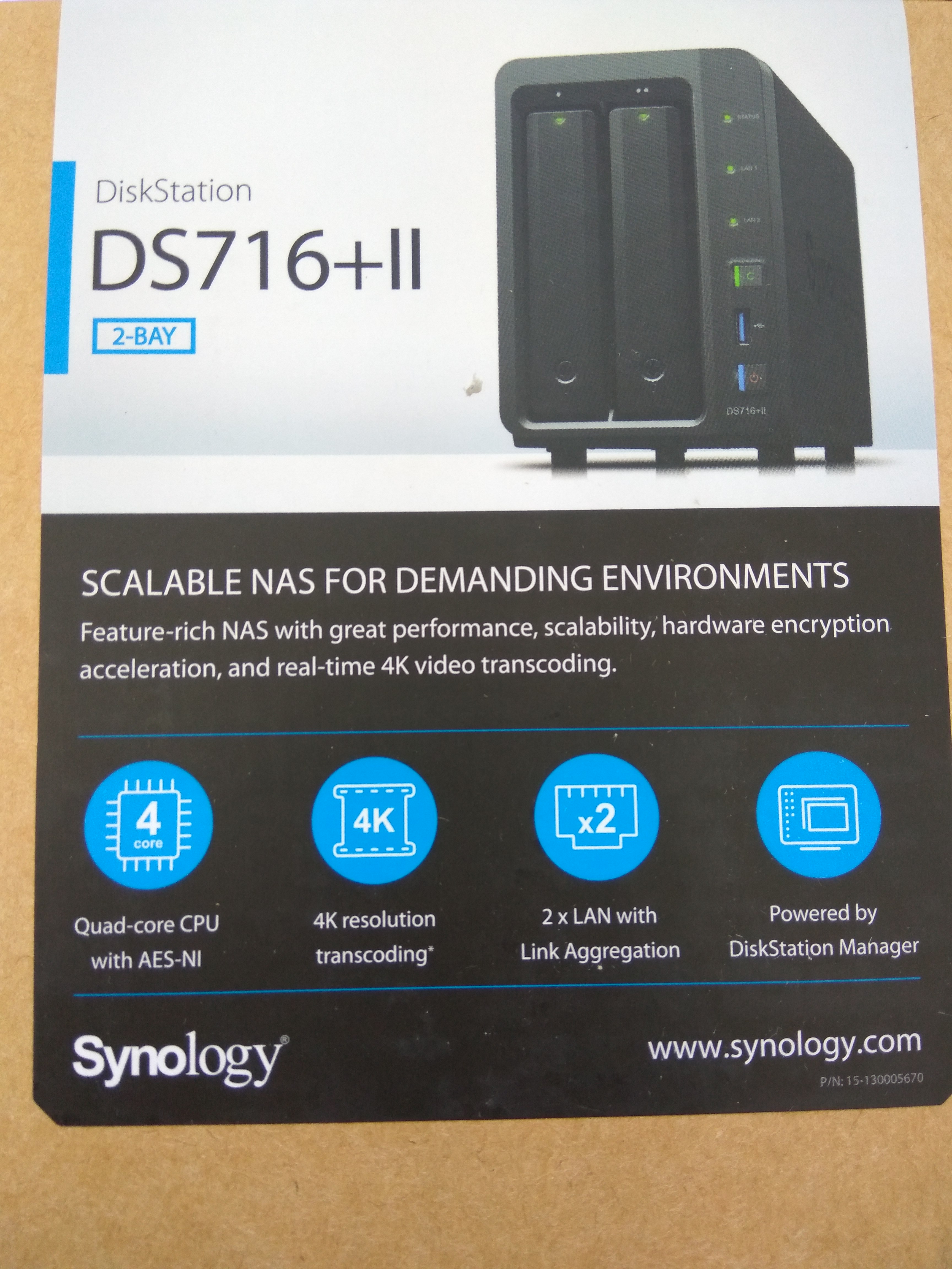 ◆ Synology  DS716+Ⅱ NAS WD RED 6TB2台付 ◆