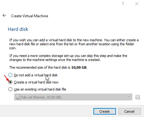VirtualBox Hard Drive Configuration