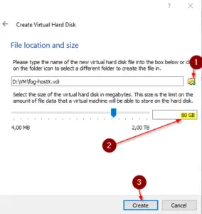 VirtualBox File Location and Size