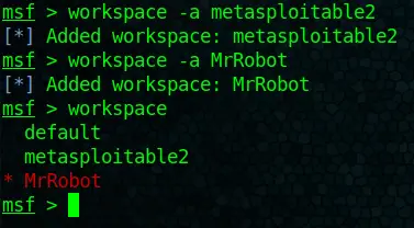 Metasploit Workspaces