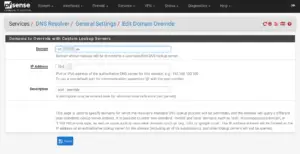 pfSense Domain Override