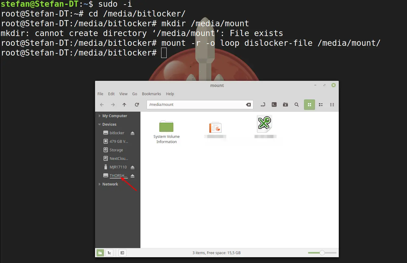 Open Bitlocker Drive Linux