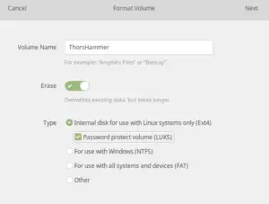 encrypt usb drive linux