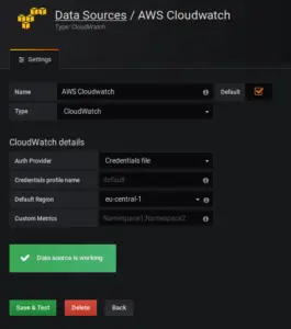 Grafana with AWS CloudWatch