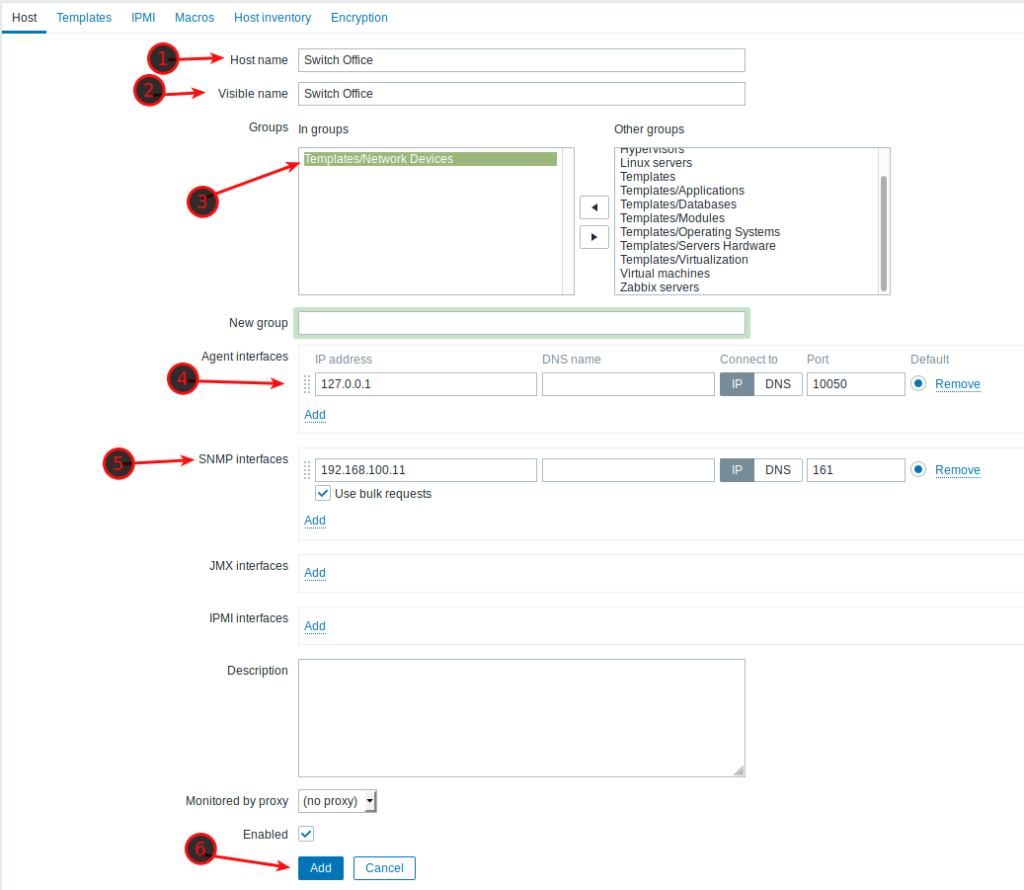 Monitor HP Switch with Zabbix via SNMP