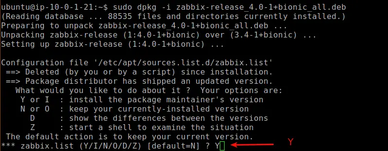 upgrade Zabbix from 3.4 to 4.0