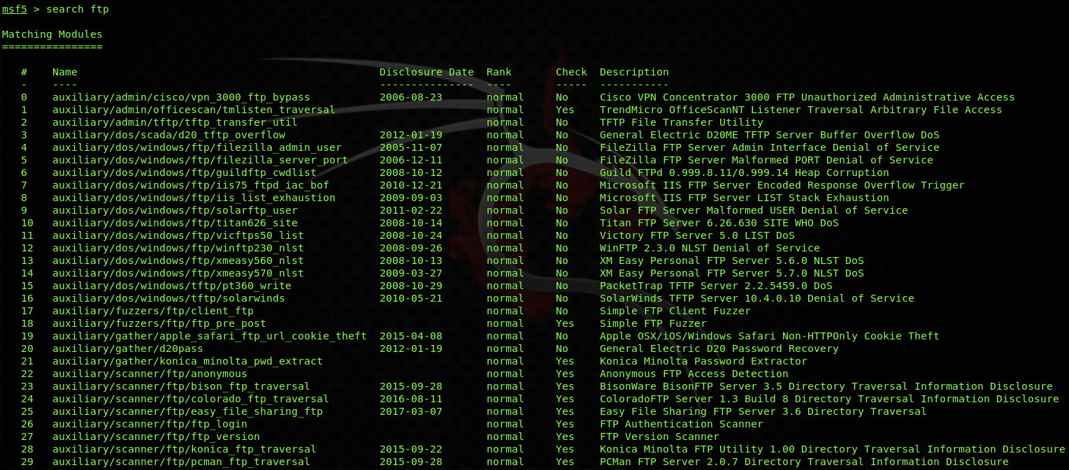 Metasploit Commands