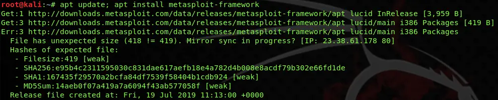 update measploit