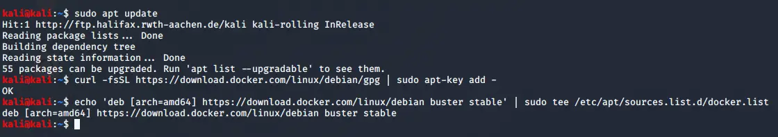 docker install kali linux