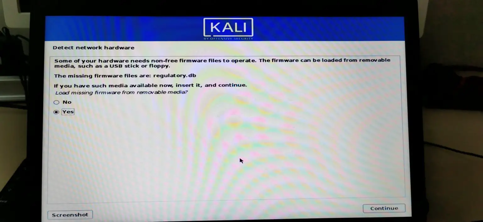 Detect Network Hardware Kali Linux Missing Firmware