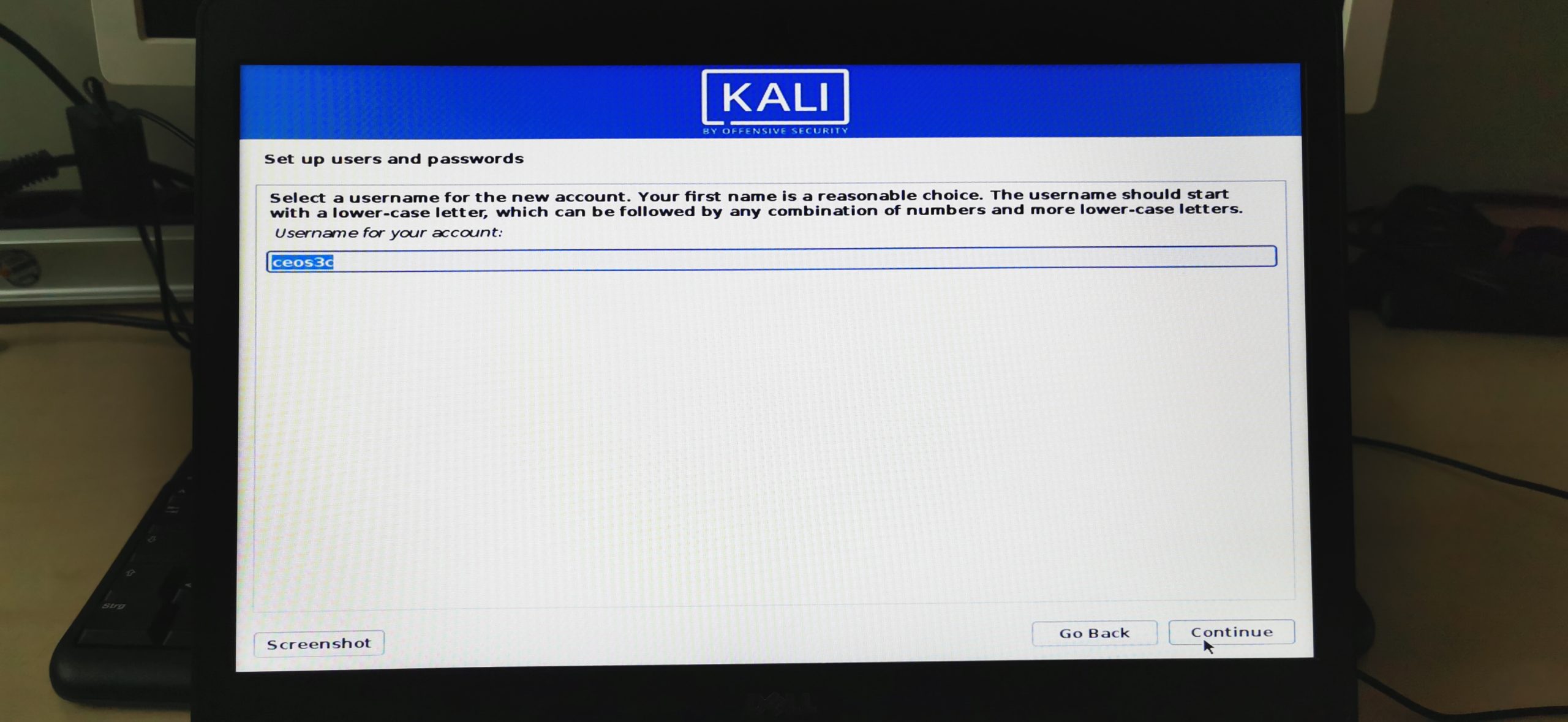 kali dual boot