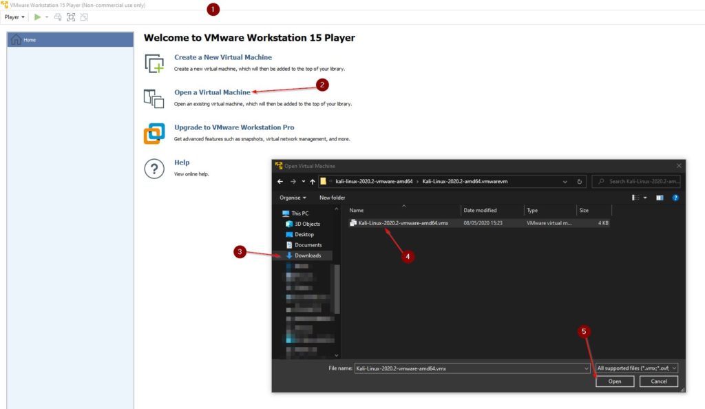 Install Kali Linux 2020.2 on VMWare Workstation Player