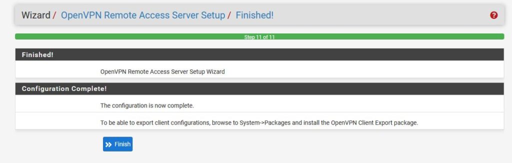 Installing OpenVPN final step