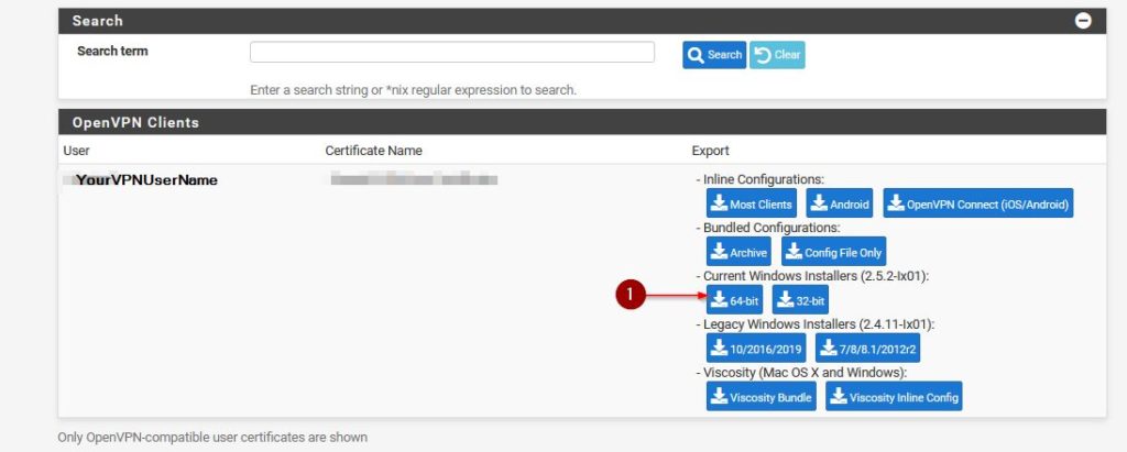 pfSense OpenVPN Client Export