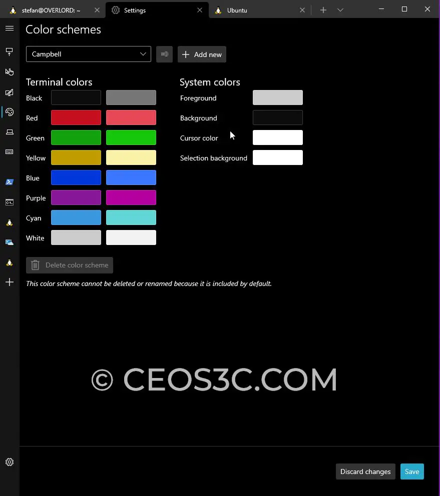 Color Scheme Settings