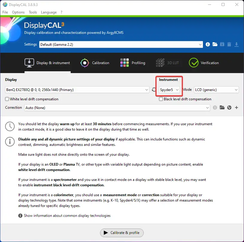 Install DisplayCAL for Spyder5