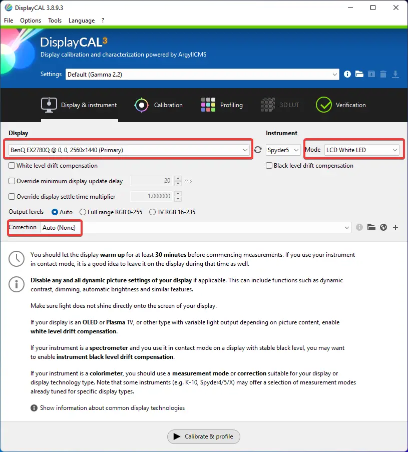 DisplayCAL Screen Calibration