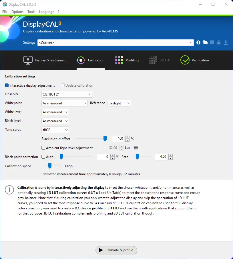 Calibrate Screen with DisplayCAL