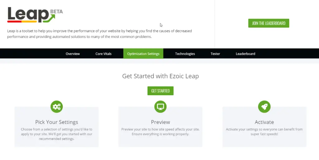 Ezoic Leap Initial Setup