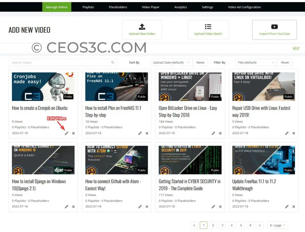 Video Dashboard