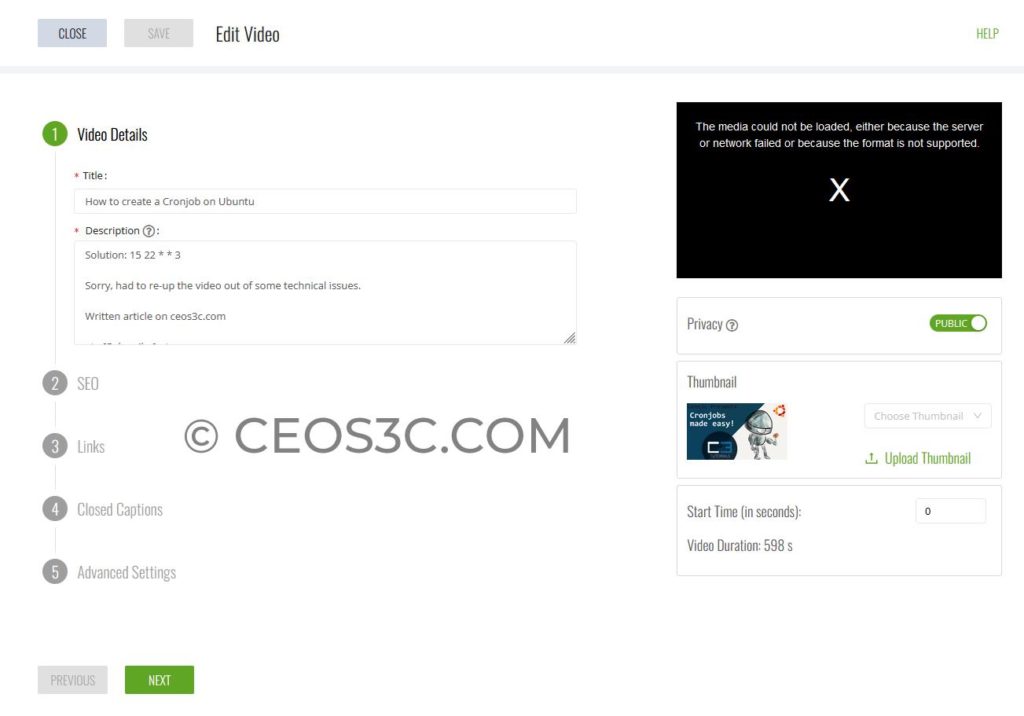 Edit Video Details