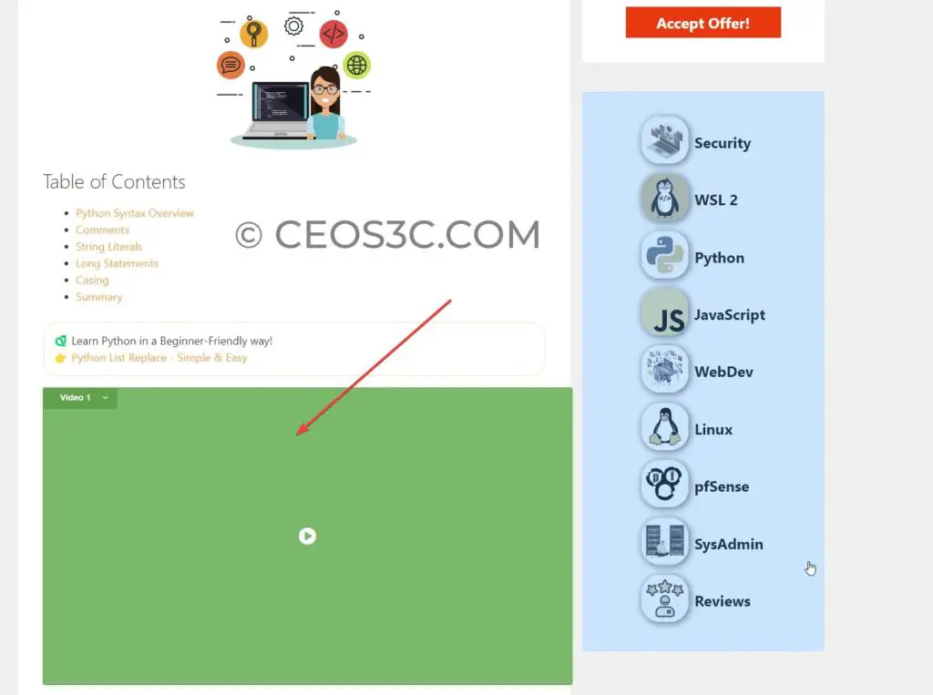Placing a video placeholders