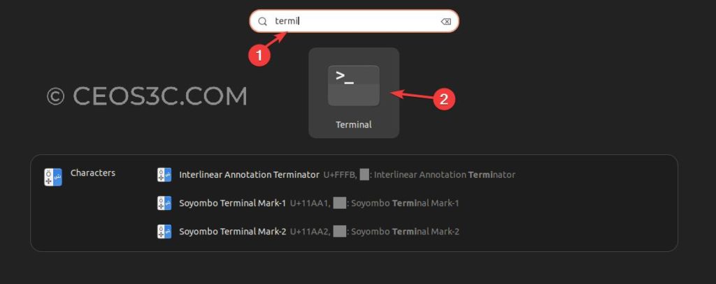 Opening the Ubuntu Terminal