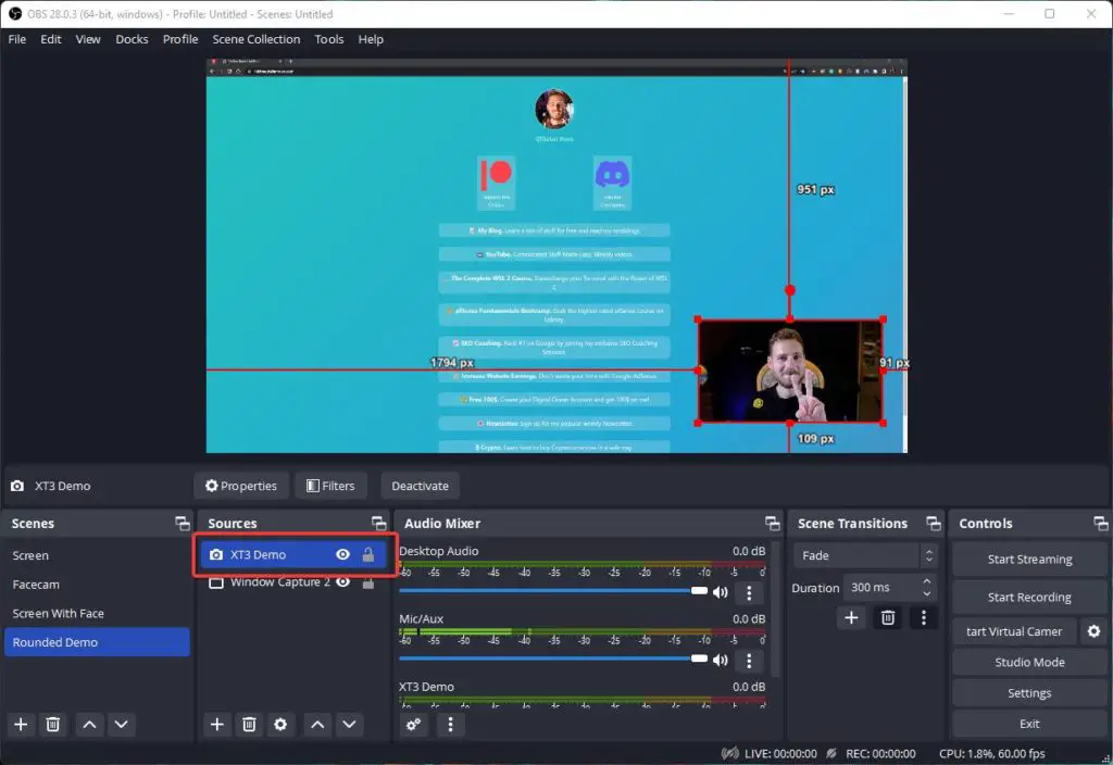 Rounded Camera OBS Studio Adding a Camera Source