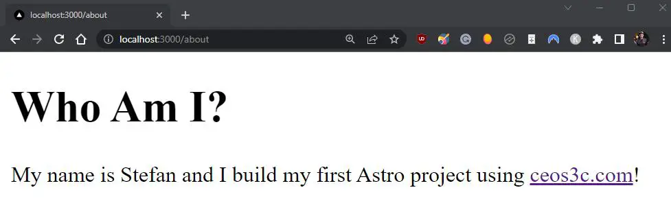 Astro JS Tutorial Example Website 2