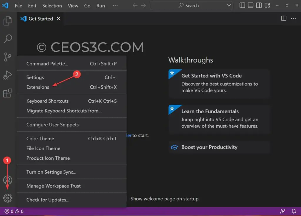 Install Python Extensions for Visual Studio Code