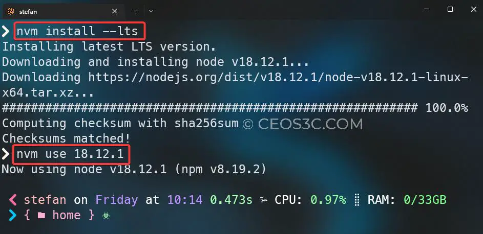 install nvm wsl2