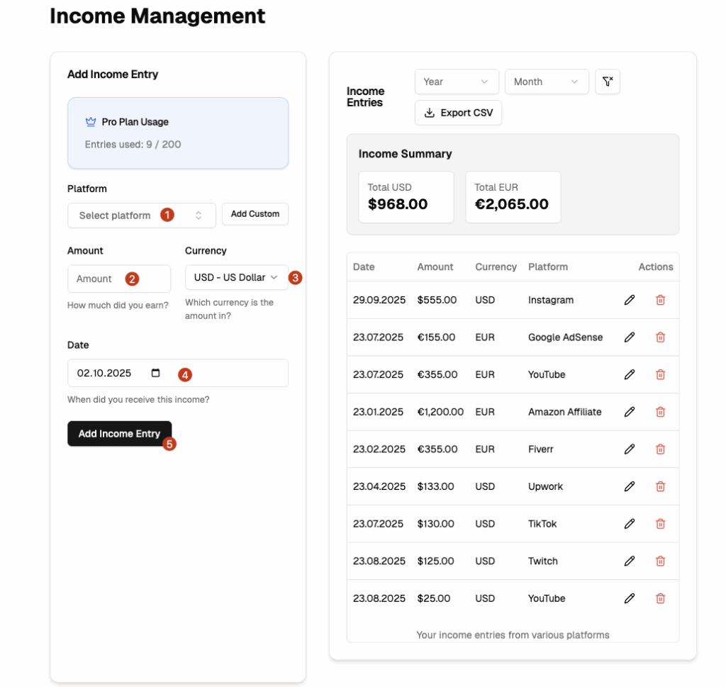 Adding Income to the Income Tracker
