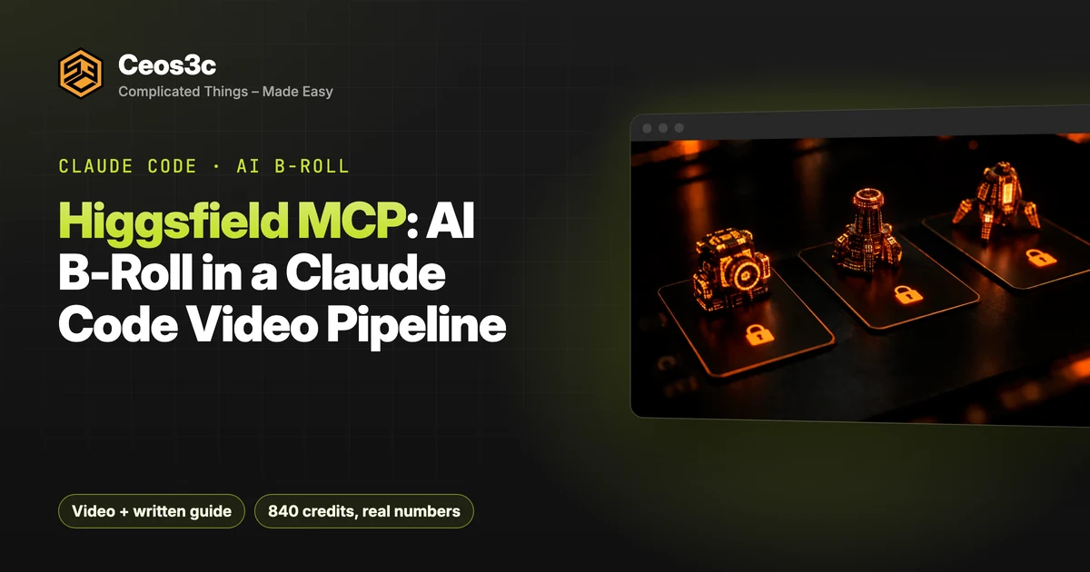 Higgsfield MCP: AI B-Roll in a Claude Code Video Pipeline